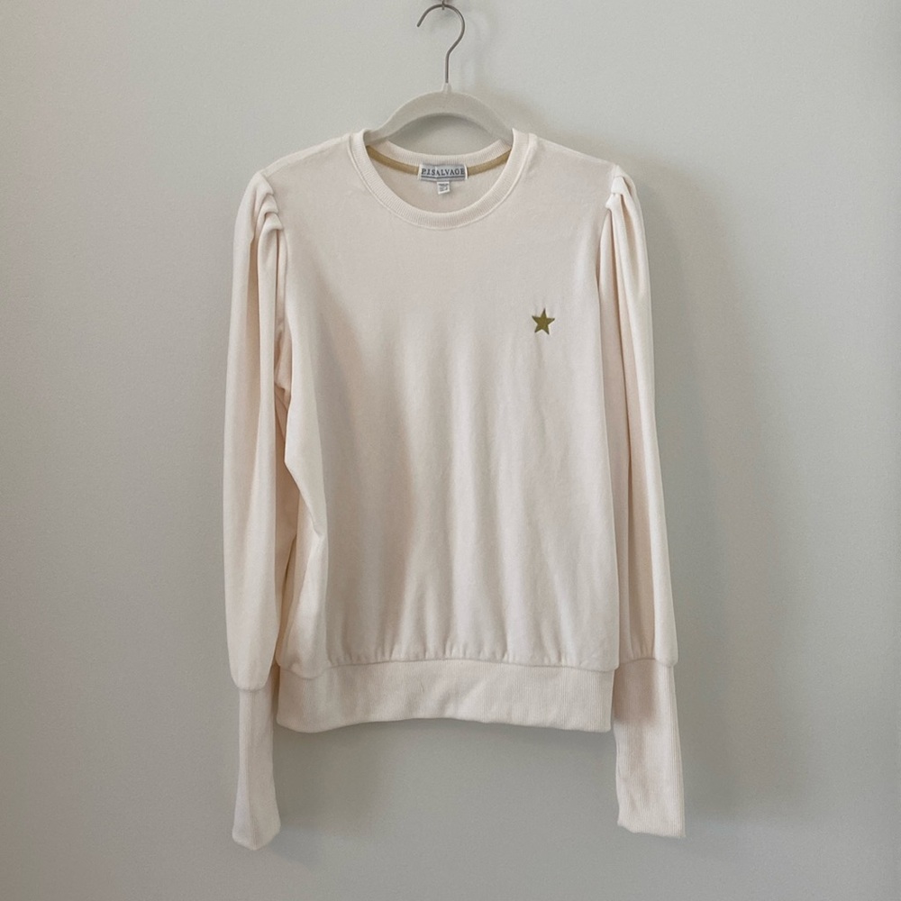 PJ salvage ultra soft cream pajama sweatshirt